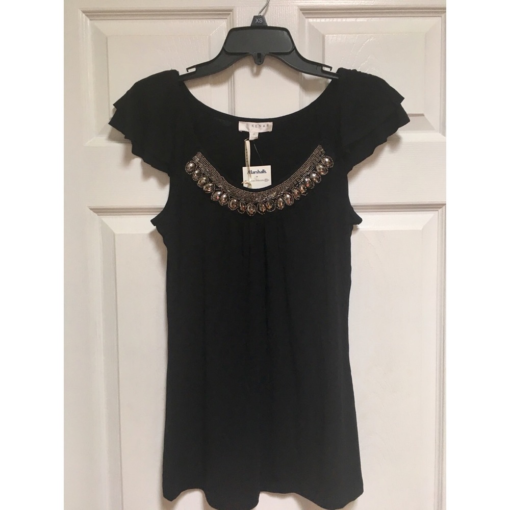Kenar Black Detail Top